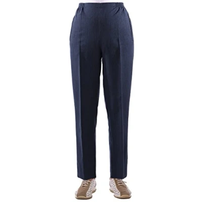 Abbildung von Eitex Damen Seniorenhose Schlupfhose mit Gummizug Kurzgröße ideal für pflegebedürftige Omas einfach anzuziehen und super pflegeleicht (38/40, blau meliert)
