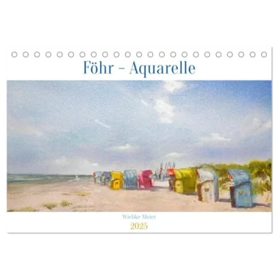 Abbildung von Föhr Aquarelle (Tischkalender 2025 DIN A5 quer), CALVENDO Monatskalender