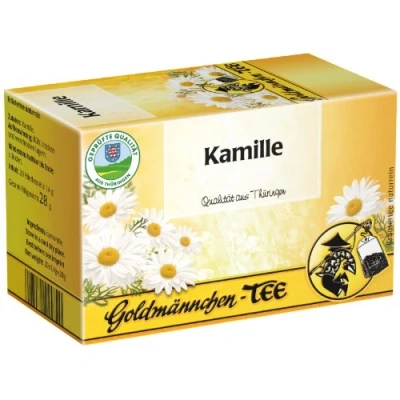Abbildung von Goldmännchen Tee Kamille, Kräutertee, 20 einzeln versiegelte Teebeutel