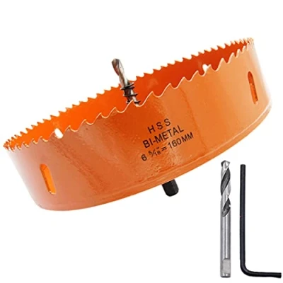 Abbildung von LAIWEI Lochsäge 160mm zum Bohren von Löchern in Holz, Gipskarton, PVC, etc. Scharfes und langlebiges Bohrwerkzeug