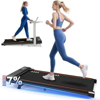 Abbildung von VOWVIT Laufband für Zuhause,Walking Pad mit LED Display 2 in 1 Schreibtisch 2.25HP Motor,1 6 km/h Geschwindigkeit,2 Jahre Garantie (7% Steigung Bluetooth)