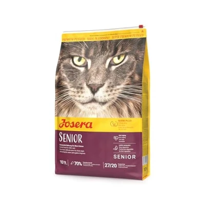 Abbildung von JOSERA Senior (1 x 10 kg) Premium Trockenfutter für ältere Katzen oder mit Niereninsuffizienz Geflügel &amp; Reis leicht verdaulich getreidefrei Katzenfutter 1er Pack