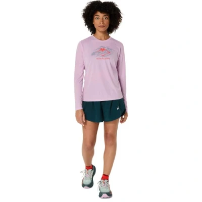 Abbildung von ASICS Fujitrail Logo LS Damen Laufshirt Pink, Leichtes Trail und Outdoor Top für optimale Bewegungsfreiheit