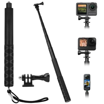 Abbildung von BHHTBB Kompatibel mit Insta 360 150cm Unsichtbarer Selfie Stick aus Kohlefaser, Extendable, für Insta360 X4/X3/ONE X2/RS, DJI Osmo Action, GoPro Hero