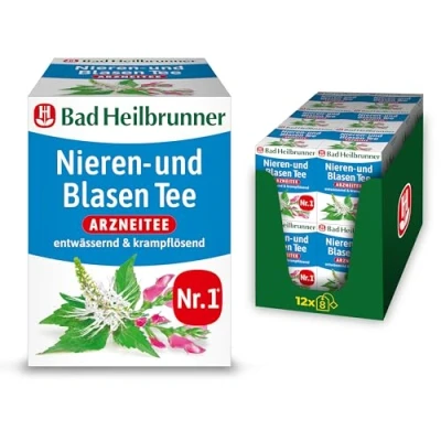 Abbildung von Bad Heilbrunner Nieren &amp; Blasen Tee Arzneitee im Filterbeutel Tassenfertig Birkenblätter bei bakteriellen entzündlichen Erkrankungen der Harnwege (12 x 8 Filterbeutel)