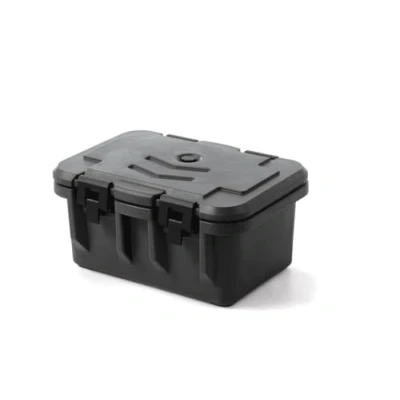 Abbildung von HENDI Thermobox, Doppelwandig, Thermo Catering Container, Thermobehälter, Transportbox, HDPE, Toploader, Innen: GN 1/1 (H)200mm, 630x460x(H)305mm, Schwarz
