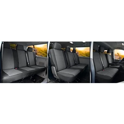 Abbildung von Z4L Sitzbezüge Stoff passgenau passend für T6 Transporter/Caravelle/Multivan ab 2015/19 9 Sitzer LUX