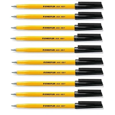 Abbildung von 10 x Staedtler Kugelschreiber stick Kappenmodell F schwarz