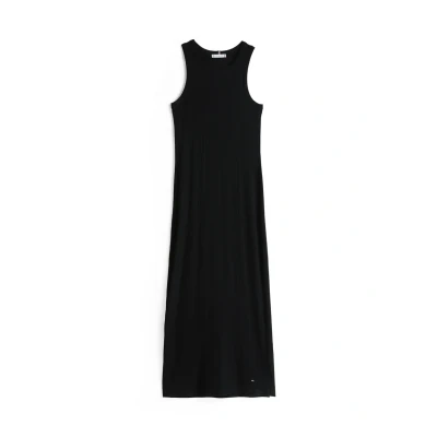 Abbildung von Tommy Hilfiger Damen Kleid Midi Dress Slim Fit, Schwarz (Black), XL