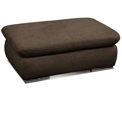 Abbildung von Cavadore Hocker Alkatraz / Polsterhocker passend zum Ecksofa oder zur Wohnlandschaft Modernes Design 101 x 43 68 Braun