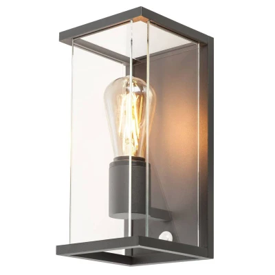 Abbildung von SLV Wandlampe QUADRULO für die effektvolle Außenbeleuchtung von Wänden und Hauseingang Wandstrahler, Wandleuchte, Aussenleuchte, Gartenlampe, Wegeleuchte E27, 15W max