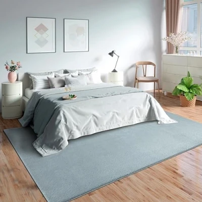 Abbildung von Mia&#039;s Teppich Olivia Wohnzimmer/Schlafzimmer waschbar 160x220 cm, Blau