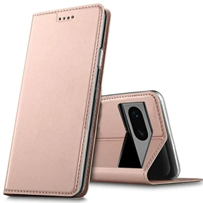Abbildung von Verco Handyhülle für Google Pixel 8a, Premium Handy Flip Cover 8a Hülle [integr. Magnet] Book Case PU Leder Tasche, Rosegold