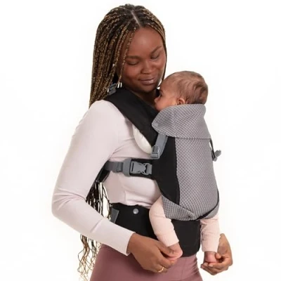 Abbildung von Beco Gemini Cool Babytrage Neugeborene ab Geburt bis Kleinkind 4 Tragepositionen, Baby Trage, Geburt, Ergonomischer Carrier mit verstellbarem Sitz, 3 16 kg (Schwarz)
