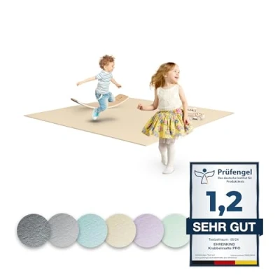 Abbildung von Ehrenkind® Krabbelmatte PRO Extra dick und Soft Made in Germany Spielmatte Baby Oeko Tex 100 Größe 180x180cm BEIGE