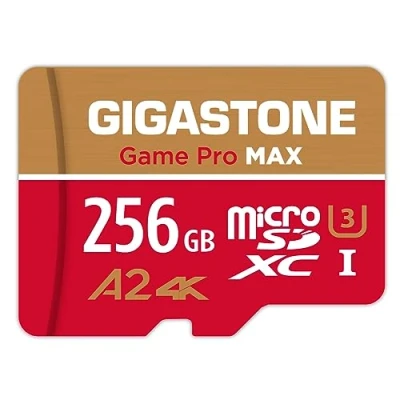 Abbildung von [5 Jahre kostenlose Datenwiederherstellung] GIGASTONE 256GB Micro SD Karte, Game Pro MAX, bis zu 130/85 MB/s, MicroSDXC Speicherkarte für Nintendo Switch, SteamDeck, 4K UHD Video, UHS I A2 V30 U3 C10