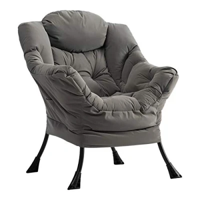 Abbildung von Relaxsessel Sessel Wohnzimmer Wasserdicht Stoff, HollyHOME Ohrensessel Schlafzimmer Relax Lesesessel Lounge mit Armlehnen, Grau