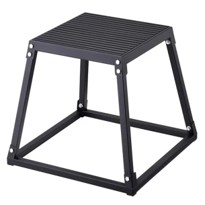 Abbildung von VEVOR Plyometrische Sprungbox, 458 mm Plyo Box, Plattform Plyobox Schwarz, rutschfeste Fitness Übungs Step Up Box für Heimtraining, Konditions Krafttraining, Oberschenkel Trainieren