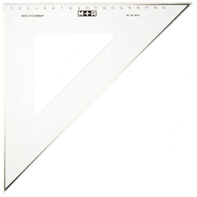 Abbildung von 10 x M+R Zeichendreieck 45 Grad 32cm rauchtransparent Skala 21cm