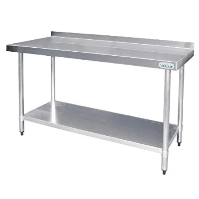 Abbildung von Vogue Vorbereitungstisch aus Edelstahl, mit Aufsatz, 960 x 1800 600 mm, gewerbliche Nutzung, Silber