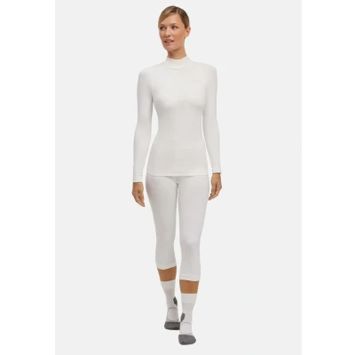 Abbildung von FALKE Damen Baselayer Shirt Warm Turtleneck W L/S SH Funktionsmaterial schnelltrocknend 1 Stück, Weiß (White 2860) neu umweltfreundlich, M