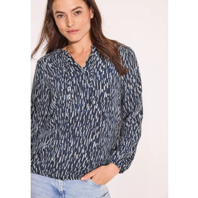 Abbildung von Cecil MIT Smockdetail Bluse, Damen, Größe: Large, Blau