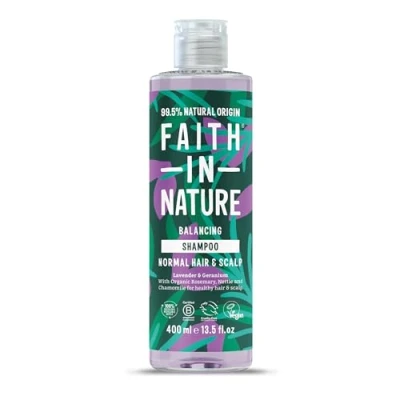 Abbildung von Faith In Nature Natürliches Lavendel und Geranien Shampoo, pflegend, vegan tierversuchsfrei, ohne SLS oder Parabene, für normales bis trockenes Haar, 400 ml