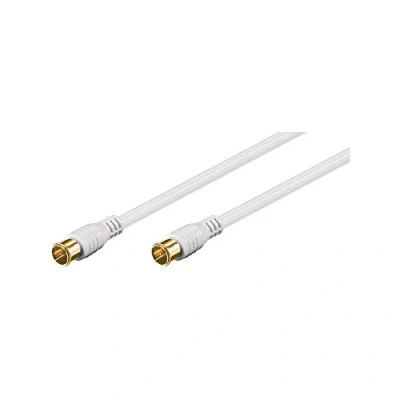 Abbildung von Goobay 62744 F Quick SAT Antennenkabel (80 dB), 2x Geschirmt weiß 2.5 Meters