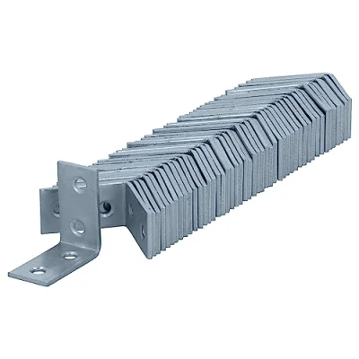 Abbildung von HELPMATE 48 Stück Stuhlwinkel 30x30x14 mm Winkelverbinder galvanisch verzinkt &amp; blau passiviert Möbelwinkel mit hervorragendem Korrosionsschutz, stabil langlebig einfache Montage