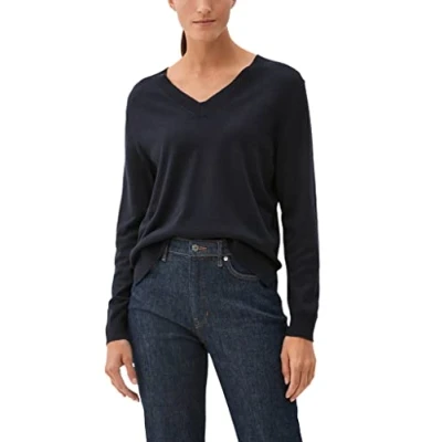 Abbildung von s.Oliver V NECK Strickpullover, Damen, Größe: 40, Dark blue