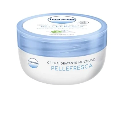 Abbildung von Leocrema Mehrzweckcreme für frische Haut, mit Aloe und Hyaluronsäure, ideal die ganze Familie, 48 Stunden intensive Feuchtigkeit, 150 ml