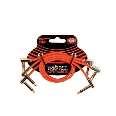 Abbildung von Ernie Ball Flachband Patchkabel, 3er Pack, 30 cm, Rot