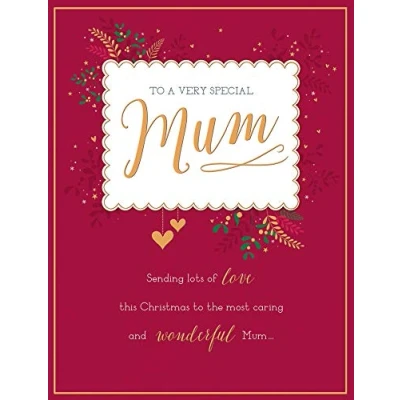 Abbildung von Piccadilly Greetings Klassische Weihnachtskarte Mum, 20,3 x 15,2 cm