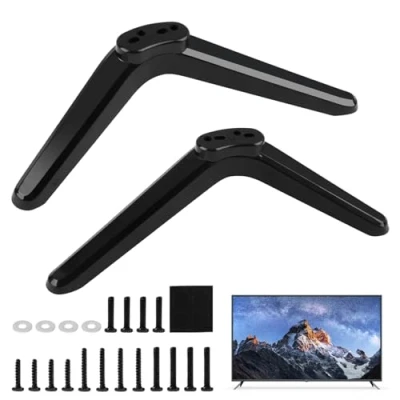 Abbildung von Elepl TV Standfuss Universal Sockelfüße mit Schraubenset Ständer Halterung Ständerbeine Montagelochabstand 17mm bis 20mm Schwarze für 32/40/49/50/55 Zoll LED LCD Fernseher