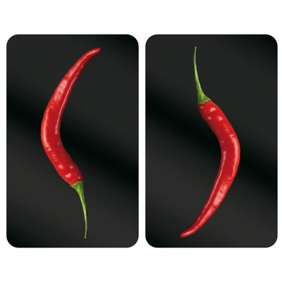 Abbildung von WENKO Herd Abdeckplatte &quot;Hot Peperoni&quot;, (Set, 2 tlg.), 8 rutschfesten Spezialfüße