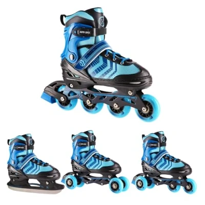 Abbildung von Inline Skates mit austauschbarer Hockeykufe Nils Extreme NH18192A 4 in 1