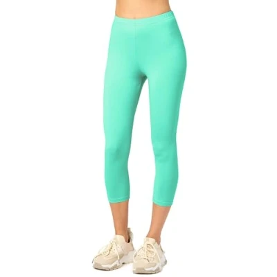 Abbildung von Merry Style Damen 3/4 Leggings Capri Sportleggings MS10 199 (Minze,S)