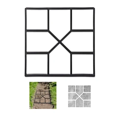 Abbildung von Relaxdays Betonform, Schalungsform zum selber gießen, Gussform für Gehwegplatten, 40x40cm, robuster Kunststoff, schwarz, 1 Stück