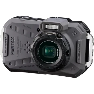 Abbildung von PENTAX WG 1000 (Grau), wasserdichte Digitale Kompaktkamera, konzipiert für gelegentliche Outdoor und Unterwasserfotografie, wasserdicht bis zu Einer Tiefe von 15 Metern (bis Stunde)