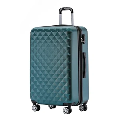 Abbildung von BEIBYE Zwillingsrollen 2066 Hartschale Trolley Koffer Reisekoffer Gepäck M L XL Set (Dunkelgreen, L)