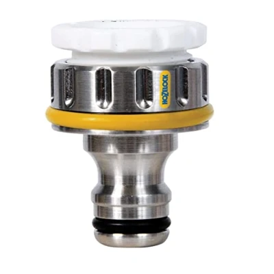 Abbildung von Hozelock 3/4“ &amp; 1/2“ externer Wasserhahnanschluss PRO, Hahnanschluss, Männlich, Messing, Chrom