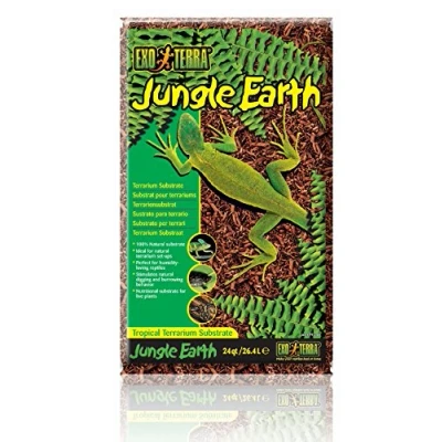 Abbildung von Exo Terra Jungle Earth, Terrarium Substrat aus Pinienrinde, Dschungelerde, ideal für feuchtigkeitsliebende Reptilien, Amphibien und Wirbellose, 26,4L