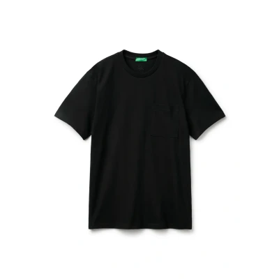 Abbildung von United Colors of Benetton WITH Pocket Tshirt basic, Herren, Größe: Large, Black