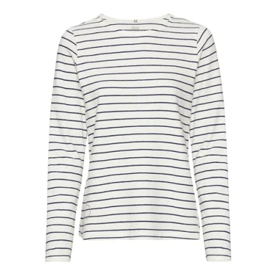 Abbildung von camel active Gestreiftes Langarmshirt, Damen, Größe: Medium, Indigo blue stripes