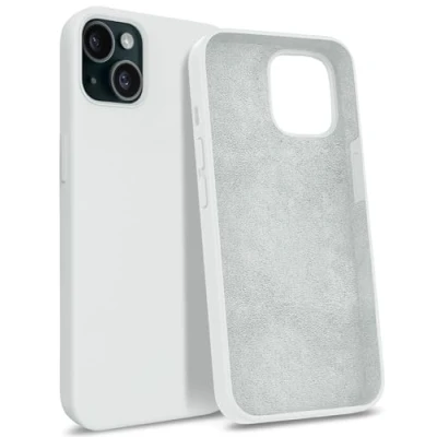 Abbildung von MyGadget Hülle kompatibel mit iPhone 15 Gummierte Handyhülle [ 3 Layer Struktur ] Schutzhülle Soft Inlay &amp; Hardcase Cover außen Weiß