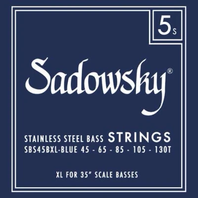 Abbildung von Sadowsky Blue Label Bass String Set, Stainless Steel, Taperwound, Extra Long (35&quot;), 045 130