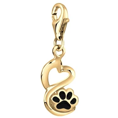 Abbildung von Nenalina Charm Einhänger Anhänger Herz Pfote Tierliebe Emaille 925 Silber