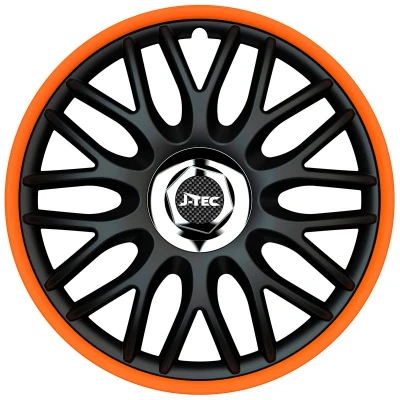 Abbildung von J TEC Orden R J15519 Radblenden 15Zoll schwarz, chrom, orange