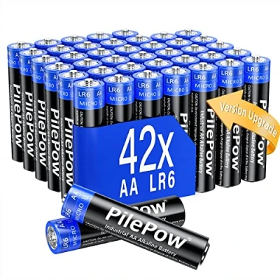 Abbildung von AA Alkalibatterien, 42 Stück, 1,5 V LR6 [Upgrade Version], Einwegbatterien für Spielzeug, Fernbedienung, Wecker und andere tägliche Anwendungen Alkalibatterien
