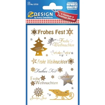 Abbildung von AVERY Zweckform Aufkleber ZDesign Weihnachts Sticker Schrift + Symbole 52720